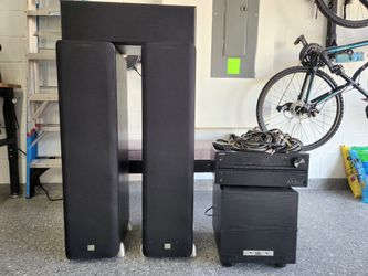 Onkyo Receiver w/ JBL Left,Center,Right speakers and Subwoofer.