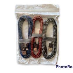 NEW 3 Pack Iphone/Ipad USB Charging Cables 6ft Compatible with iPhone PRO/13/12/11/XS/XR/X/8/7/6/5/iPad