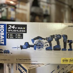 Kobalt 24-volt Max 6-Tool Brushless Power Tool Combo Kit (2-Batteries Included and Charger Included)