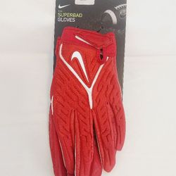 Nike Superbad Red White Padded Football Gloves 