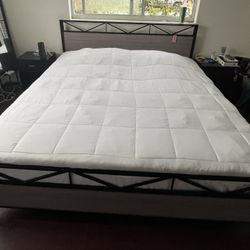 KING Bed frame and Mattress w/ Nightstands- Like NEW $450 