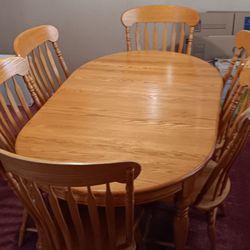 Oak Table with 6 Chairs