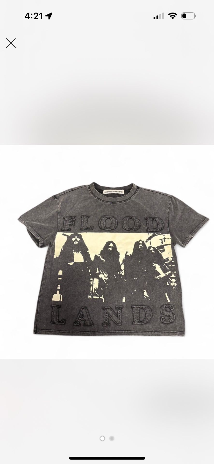 Faded black MISÉRE MODERNE (FLOOD LANDS) T SHIRT