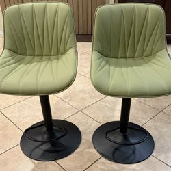 Set Of Green Bar Chairs/Stools
