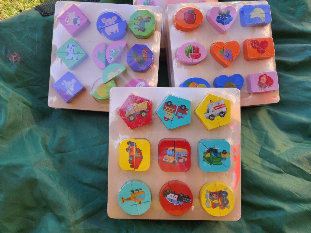 Brand New shape blocks puzzle each set comes with 3 puzzles