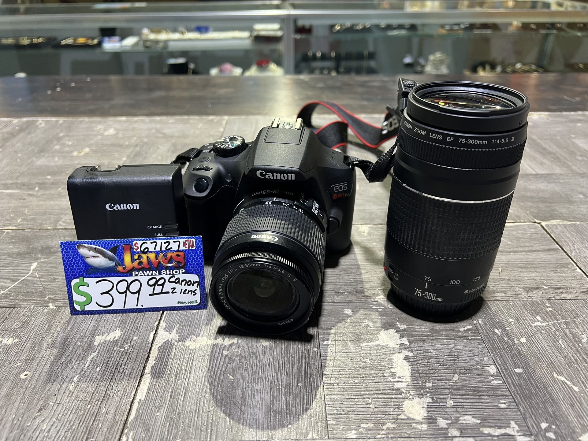 Canon Rebel T7 camera with two lens 18-55mm and 75-300mm & charger selling as set only pick up only