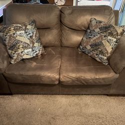 Brown Microsuede Loveseat 68”