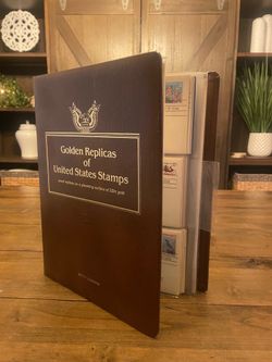 Vintage Golden Replicas of United States Stamps Album – 22K Gold Replica Collection w/ First Day Covers