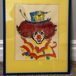 Clown Print by JIRI, , Ink,Watercolor