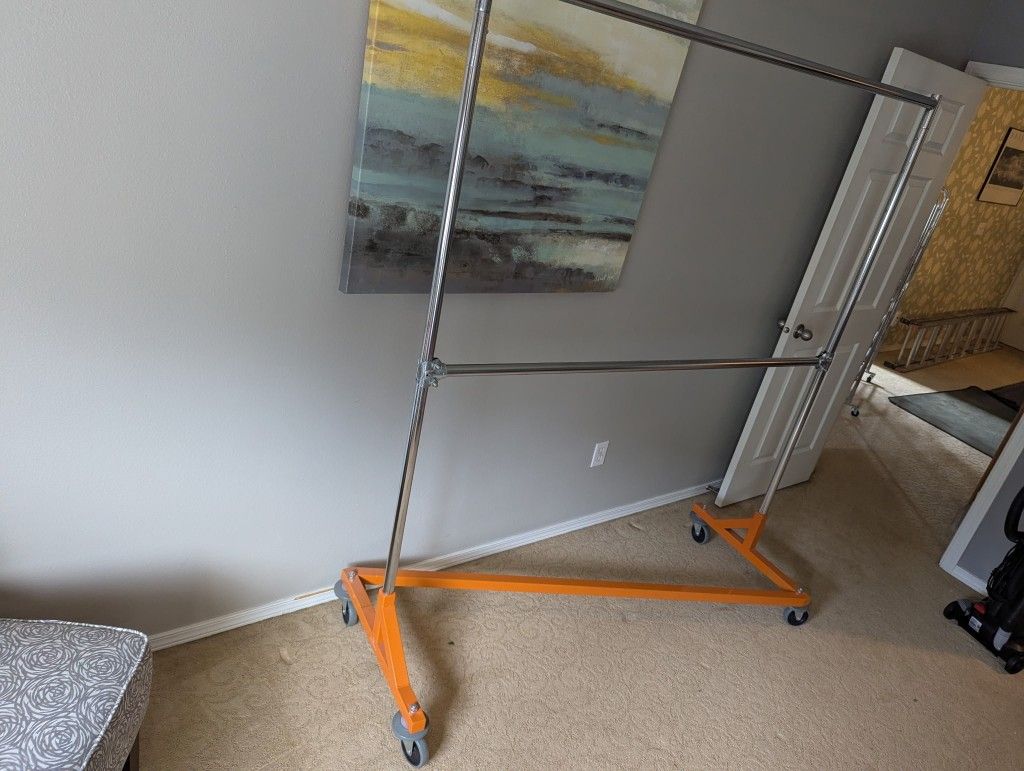 INDUSTRIAL Z-RACK Rolling Clothes Rack.