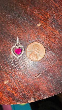 Diamond and ruby pendant in sterling silver