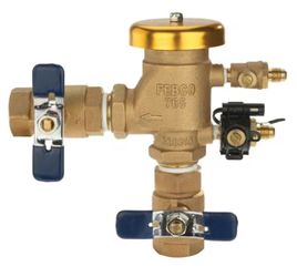 Febco 3/4 IN Bronze Pressure Vacuum Breaker Backflow Preventer with Quarter Turn Shutoffs and Tee Handles, Freeze Sensor