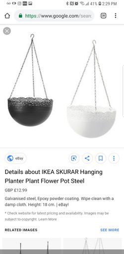 New 4 IKEA black hanging planter baskets