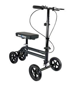 KneeRover Economy Knee Scooter Steerable Knee Walker Crutch Alternative With DUAL BRAKING SYSTEM In Matte Black