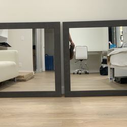 2 Framed Mirrors Each 36" Square