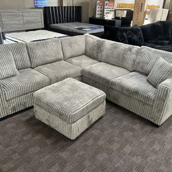 Light Gray Large Comfy Sectional 