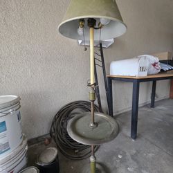 Antique Vintage toleware metal table floor lamp