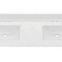 Has Stain Double Sink 61" x 22" Bathroom Vanity Top w/ Integrated Backsplash Undermount Ceramic
