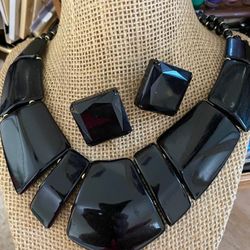 Juego Collar Aretes Piedras Joyería ANTIGUA 