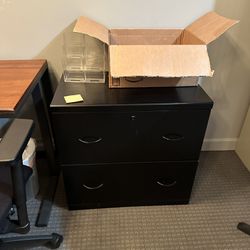Black Lateral 2-Drawer Filing Cabinet 