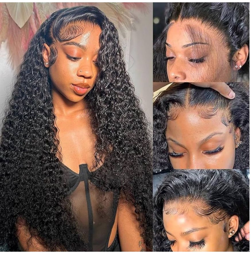 Deep wave lace front wigs human hair