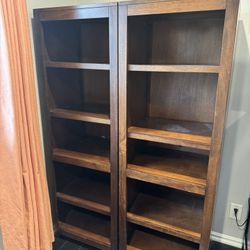 Bookshelves Wooden Pair