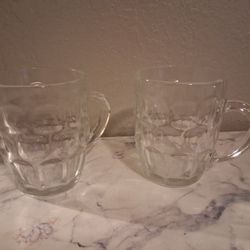 3 Small Beer Mugs From Arcoroc France