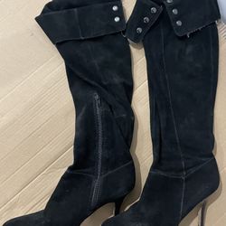 nine west suade Knee-High Boots Black