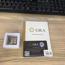 Moissanite Stud Earrings  GRA Certified