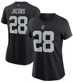 Las Vegas Raiders Josh Jacobs #28 Nike Black Shirt Women’s Small Medium 2XL New $40 MSRP