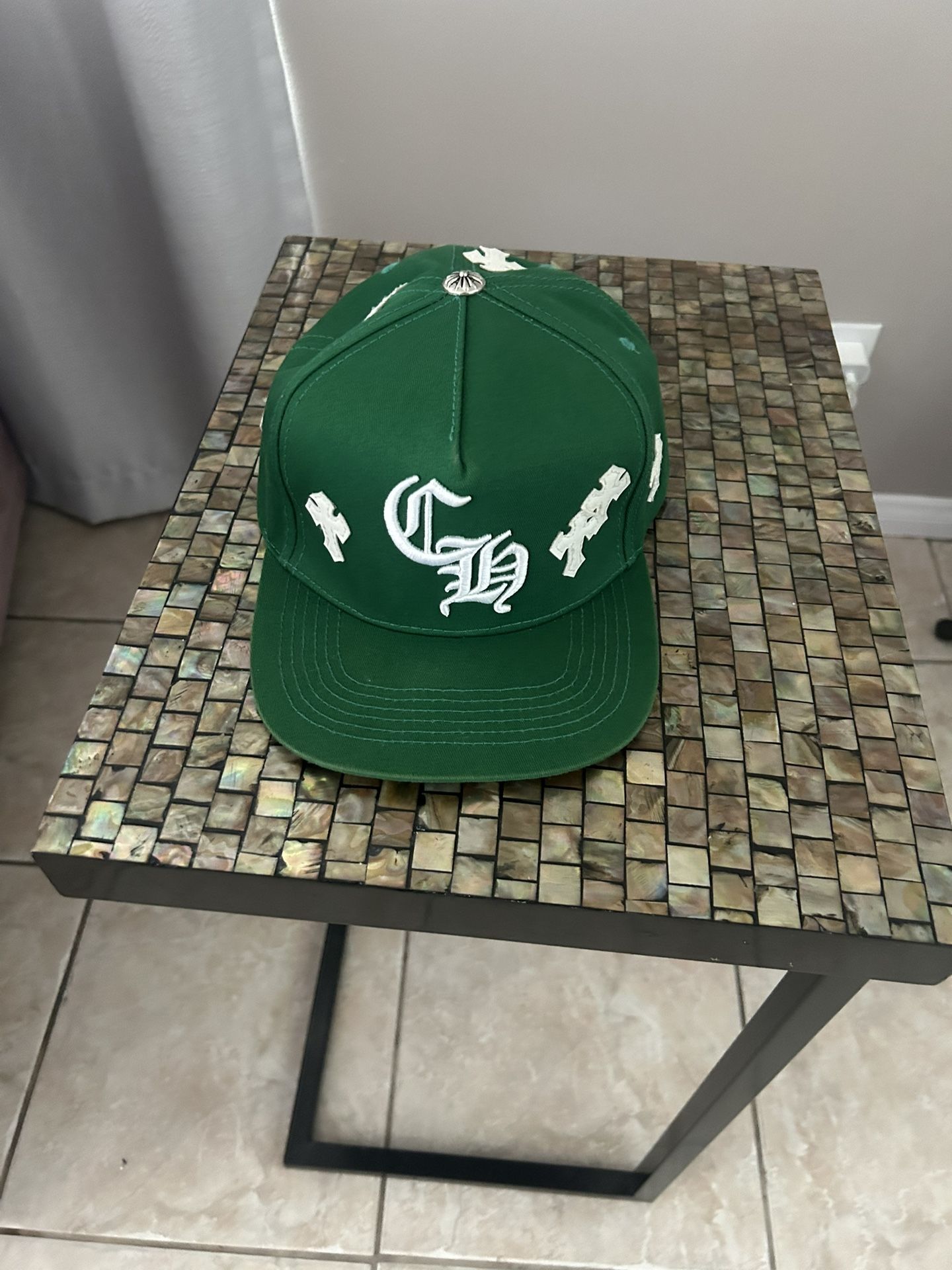 Green Chrome Hearts Adjustable Hat