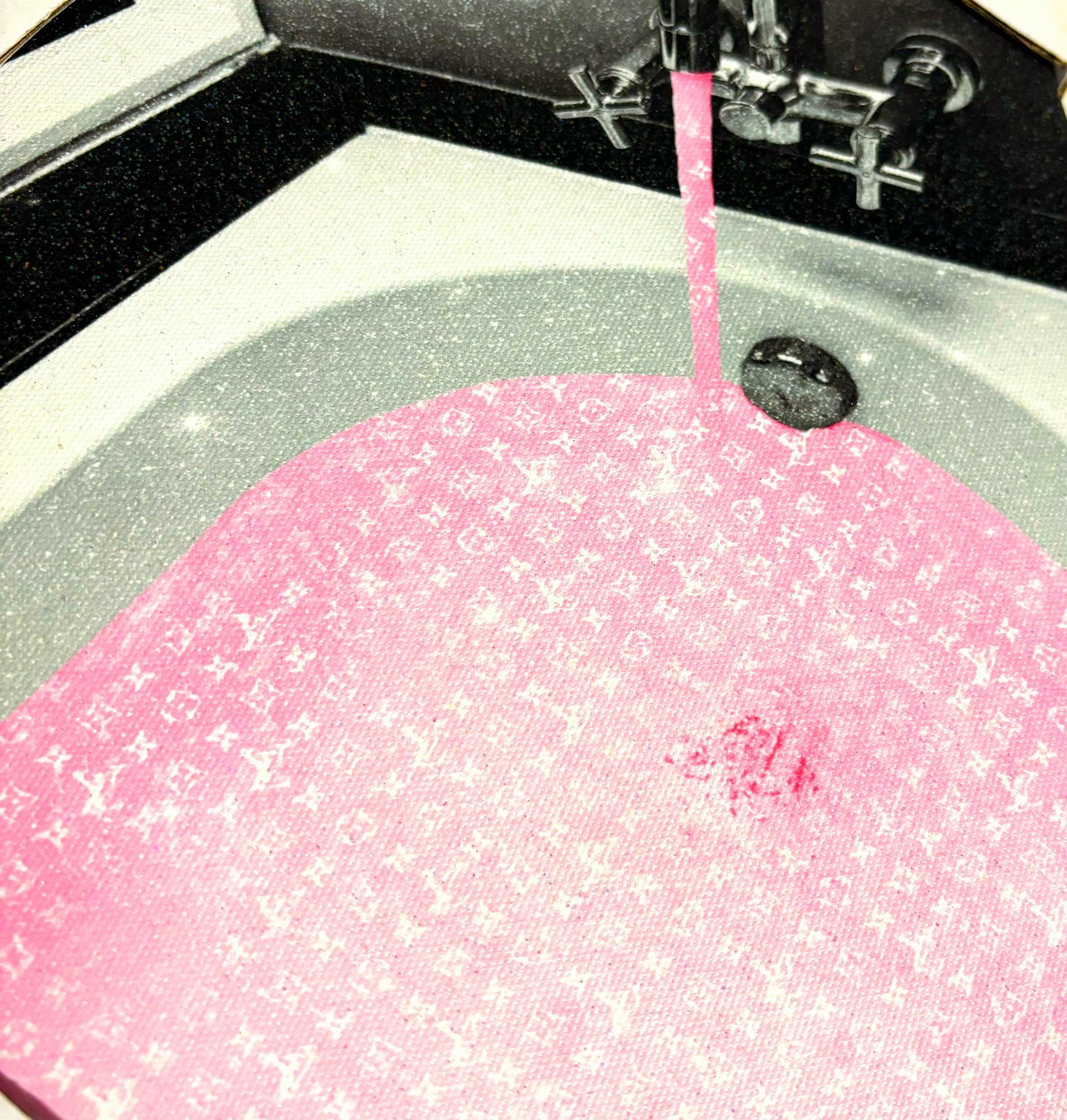 ✨NWT PINK LV ART BATHROOM DECOR SPARKLY  ✨