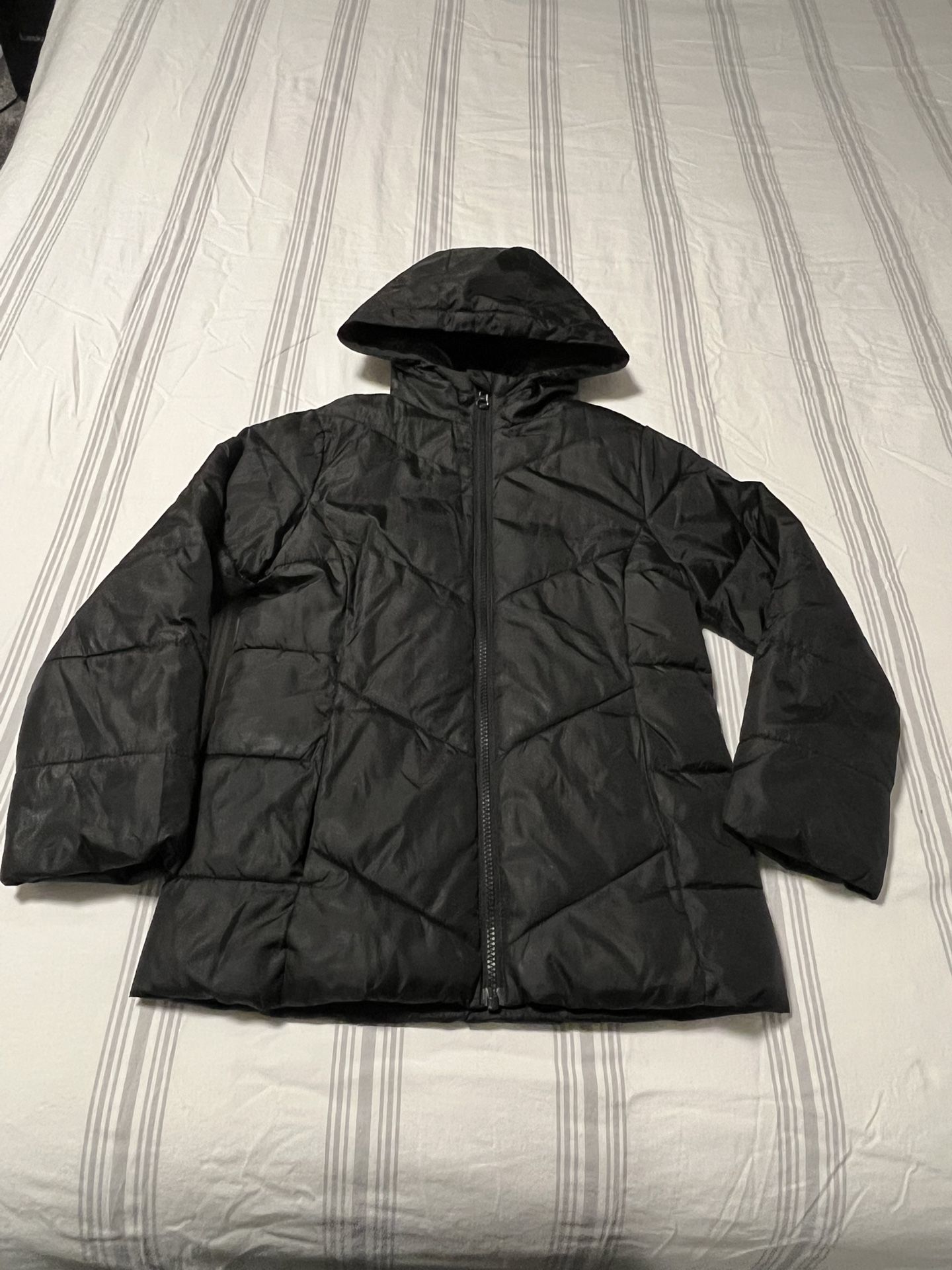 Girls Swiss Tech Girls Heavyweight Faux Fur Lined Long Puffer Jacket - Black