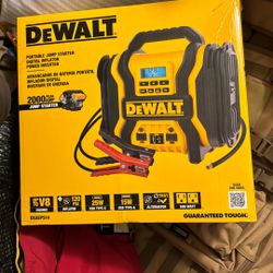Dewalt Portable Jump Starter, Digital Inflator Power Inverter 2000 Peak Amp Jump Starter