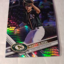 2017 Topps Chrome Matt Olson Prism Refractor Rookie Baseball Card