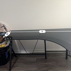 L-Shaped Corner Desk – Black – Spacious Workstation