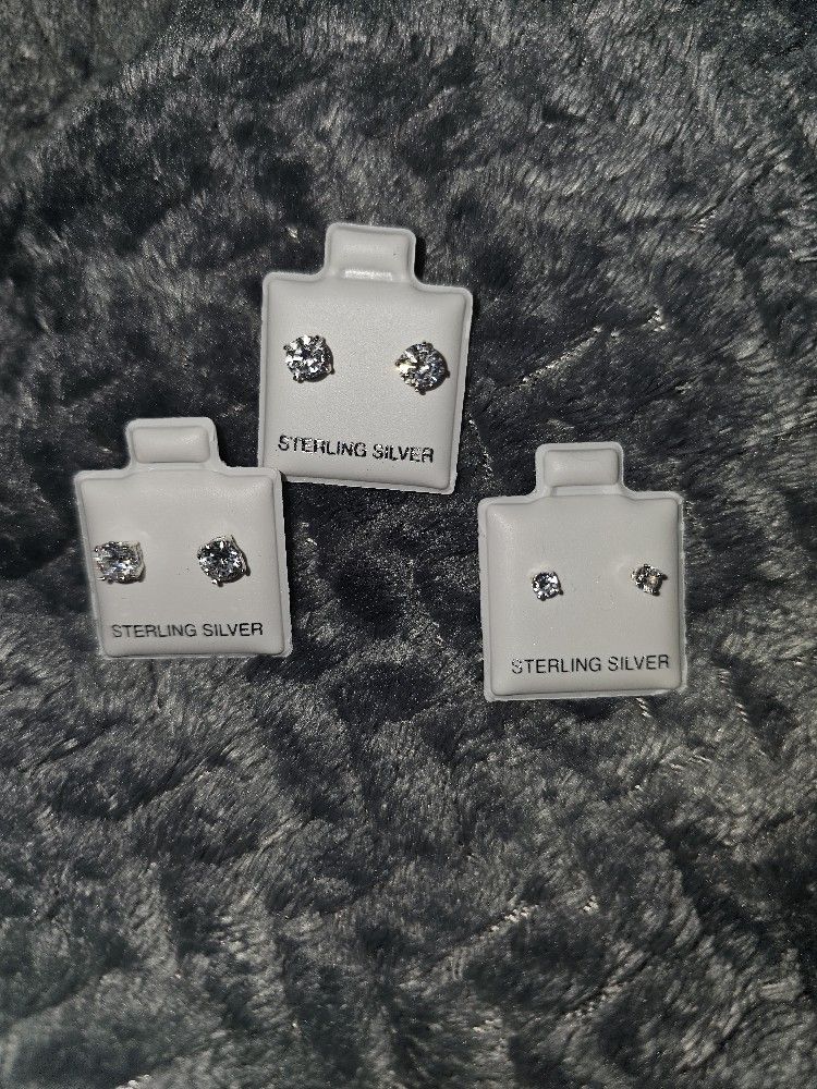 925 Sterling Silver 3 Pack Earrings