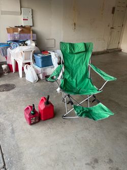 Camping chair and gas containers