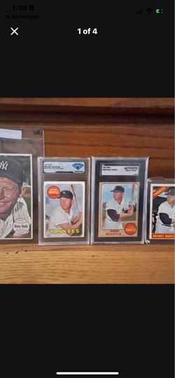 Vintage MIckey Mantle cards 1966-68-69 + Reggie Aaron ….