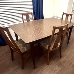 Wood dining table with 4 chairs