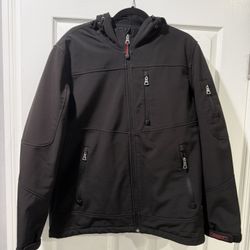 Guess Black Hooded Performance Rain Jacket