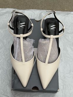 NEW Women’s Ivory Pointed-Toe Slingback Flats Size 7.5