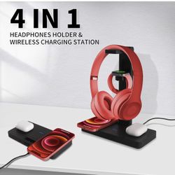$10 4-in1 Wireless Charging Station And Headphones Holder