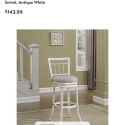 Palazzo 26 in. Antique White Swivel Counter Stool by American Woodcrafters