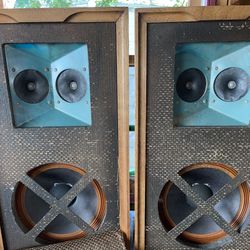 2 Vintage Heathkit AS-10 speakers Tested & Sound Great - Facecovers Velcroed On  