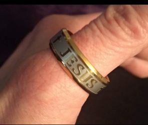 Men's Spiritual JESUS RING in TITANIUM