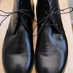 MEN'S BONDENO ITALIAN HANDMADE CHUKKAS SIZE 14.5. EE WIDE BLACK LEATHER DRESS BOOTS