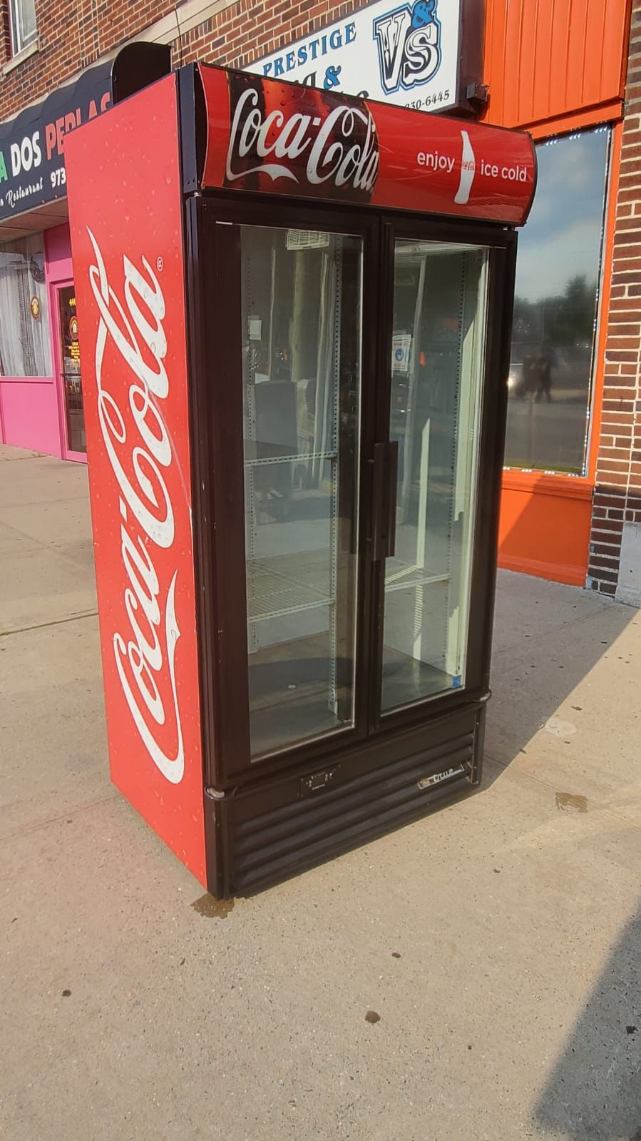 coca cola refrigerator glass door