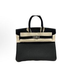 HERMES Birkin 25 Silver Buckle Touch Lizard Leather Platinum Bag Handbag Regular Women's 89 Nior Black(169)68