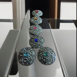 Vintage Nony New York Celtic Button Cover Silver Tone (6)